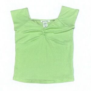 Caution To The Wind Bright Green Ribbed Crop Top